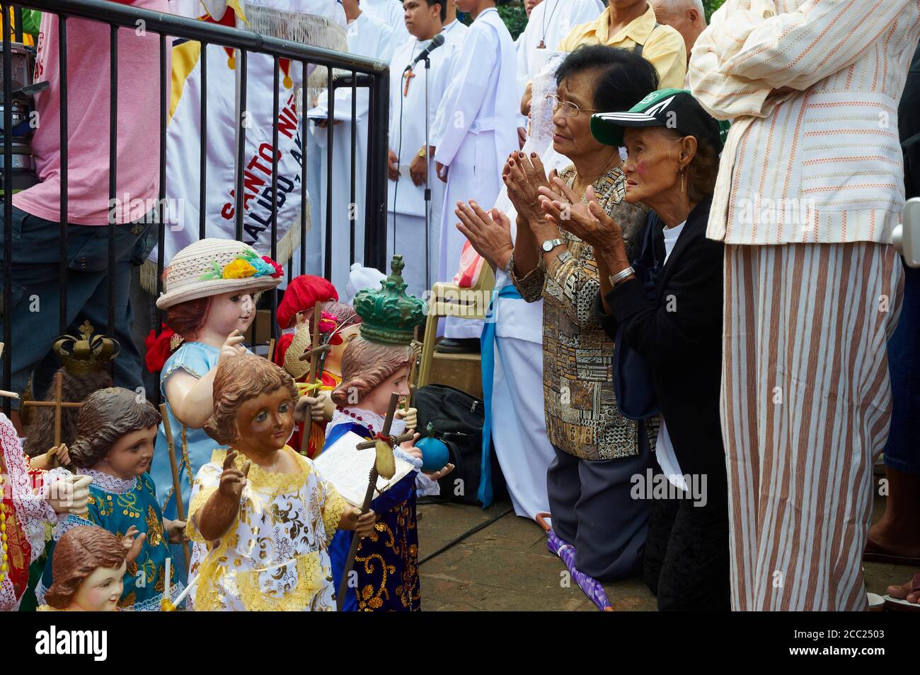 Philippinen, Panay Insel, Kalibo Stadt, ATI Atihan Festival, Prozession mit santo Nino Stockfoto