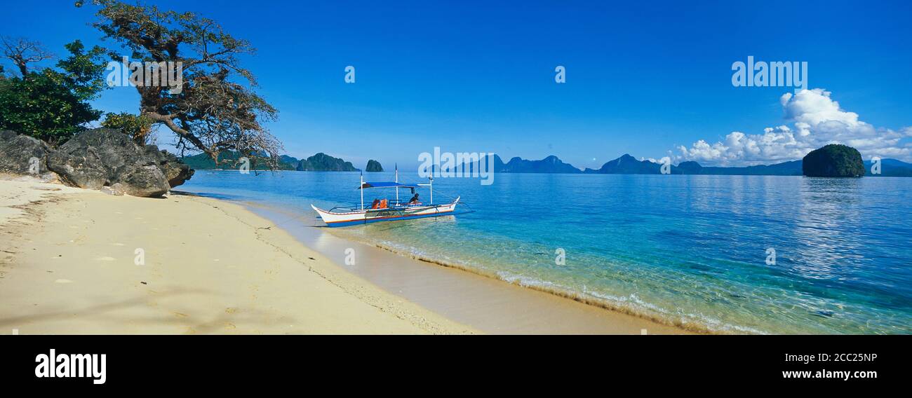 Philippinen, Palawan Insel, Bacuit Archipel bei El Nido. Stockfoto