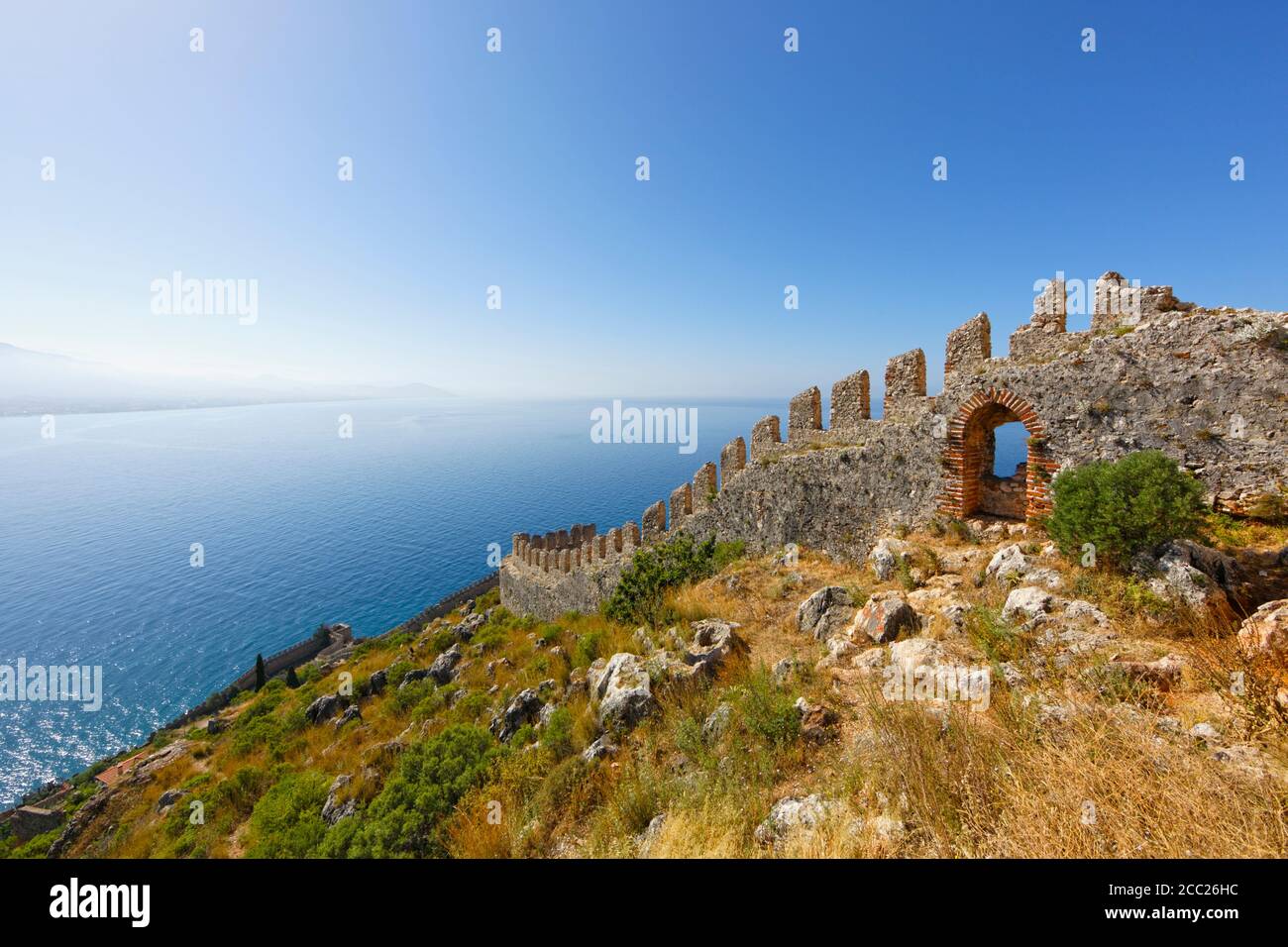 Türkei, Alanya, Blick auf die Burg von Alanya Stockfoto