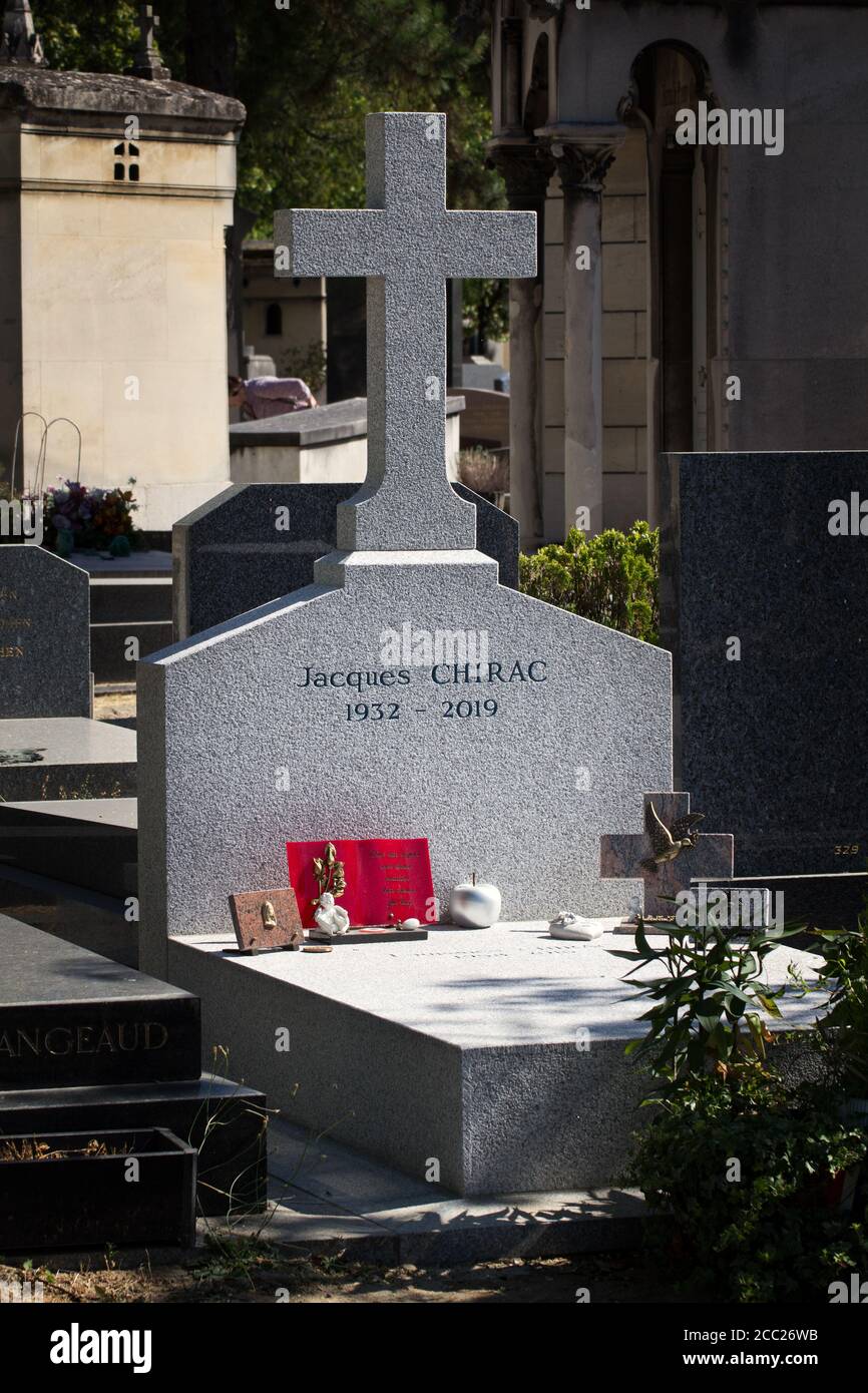 Grab von Jacques Chirac, ehemaliger französischer Präsident und Premierminister - Friedhof Montparnasse, Paris, Frankreich Stockfoto