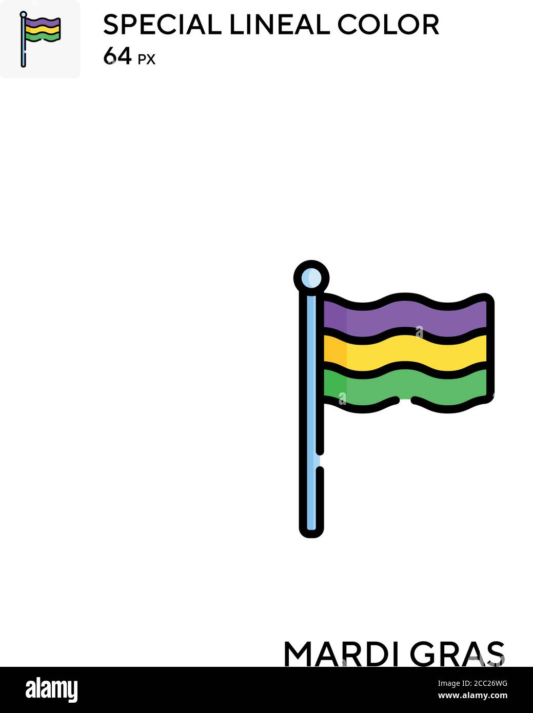 Mardi Gras spezielles lineales Farbvektorsymbol. Mardi gras Icons für Ihr Business-Projekt Stock Vektor