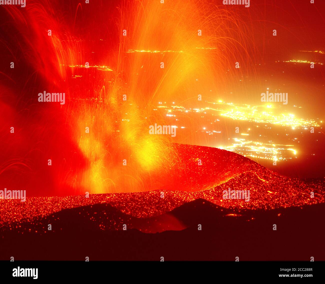 Sizilien, Ätna, Vulkanausbruch Stockfoto