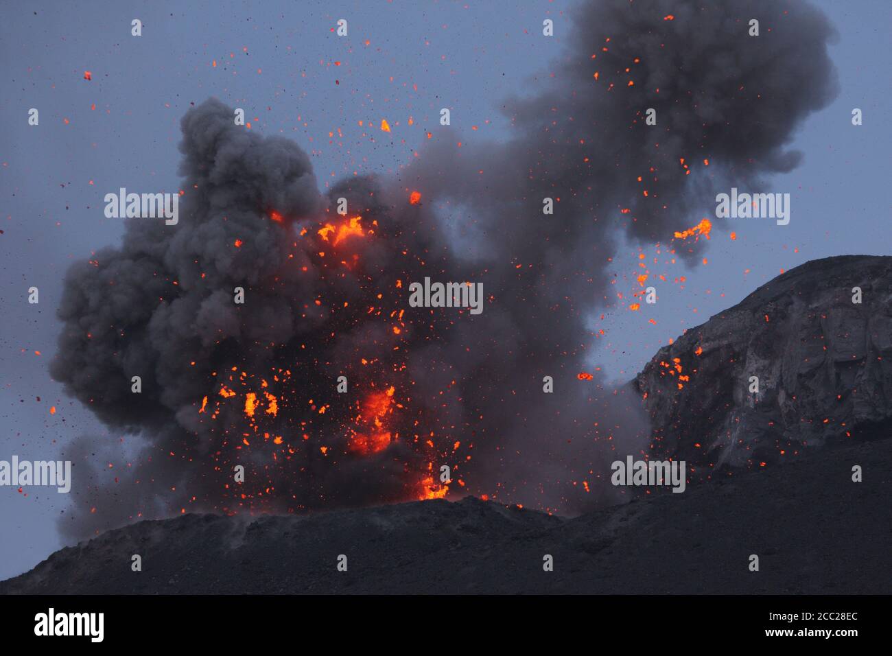 Indonesien, Anak Krakatau, Vulkanausbruch Stockfoto