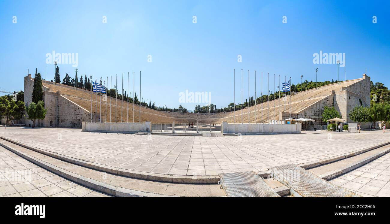 Das Panathenaic Stadion an einem Sommertag in Athen, Griechenland Stockfoto