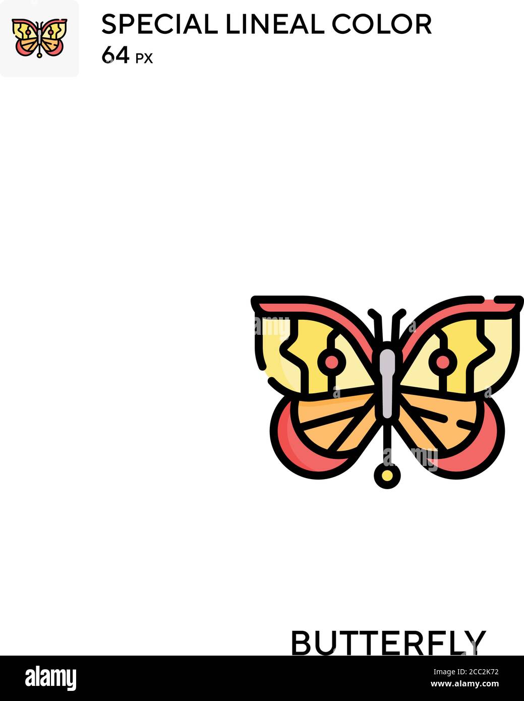 Schmetterling spezielles lineales Farbvektor-Symbol. Schmetterlingsbilder für Ihr Geschäftsprojekt Stock Vektor