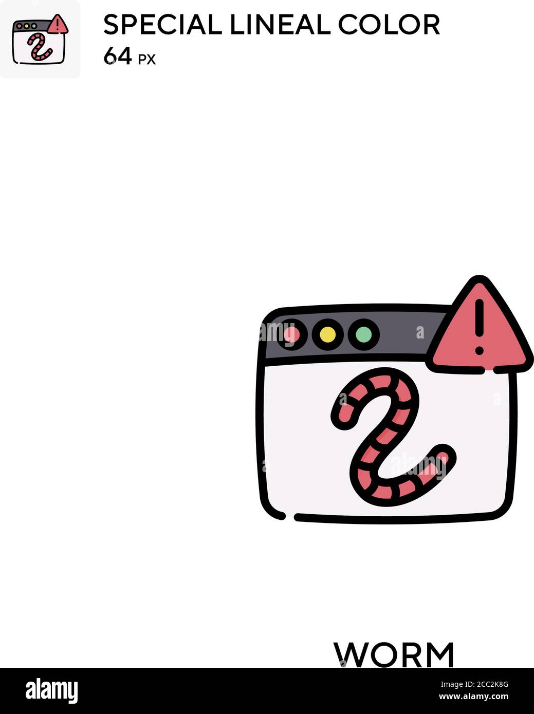 Worm spezielles lineales Farbvektorsymbol. Worm-Symbole für Ihr Geschäftsprojekt Stock Vektor