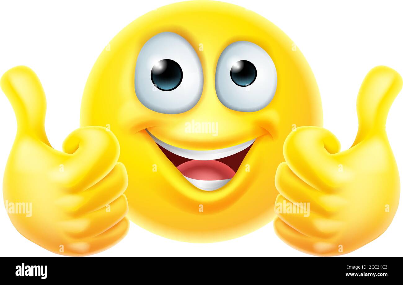 Daumen Hoch Emoticon Emoji Gesicht Cartoon Symbol Stock Vektorgrafik Alamy