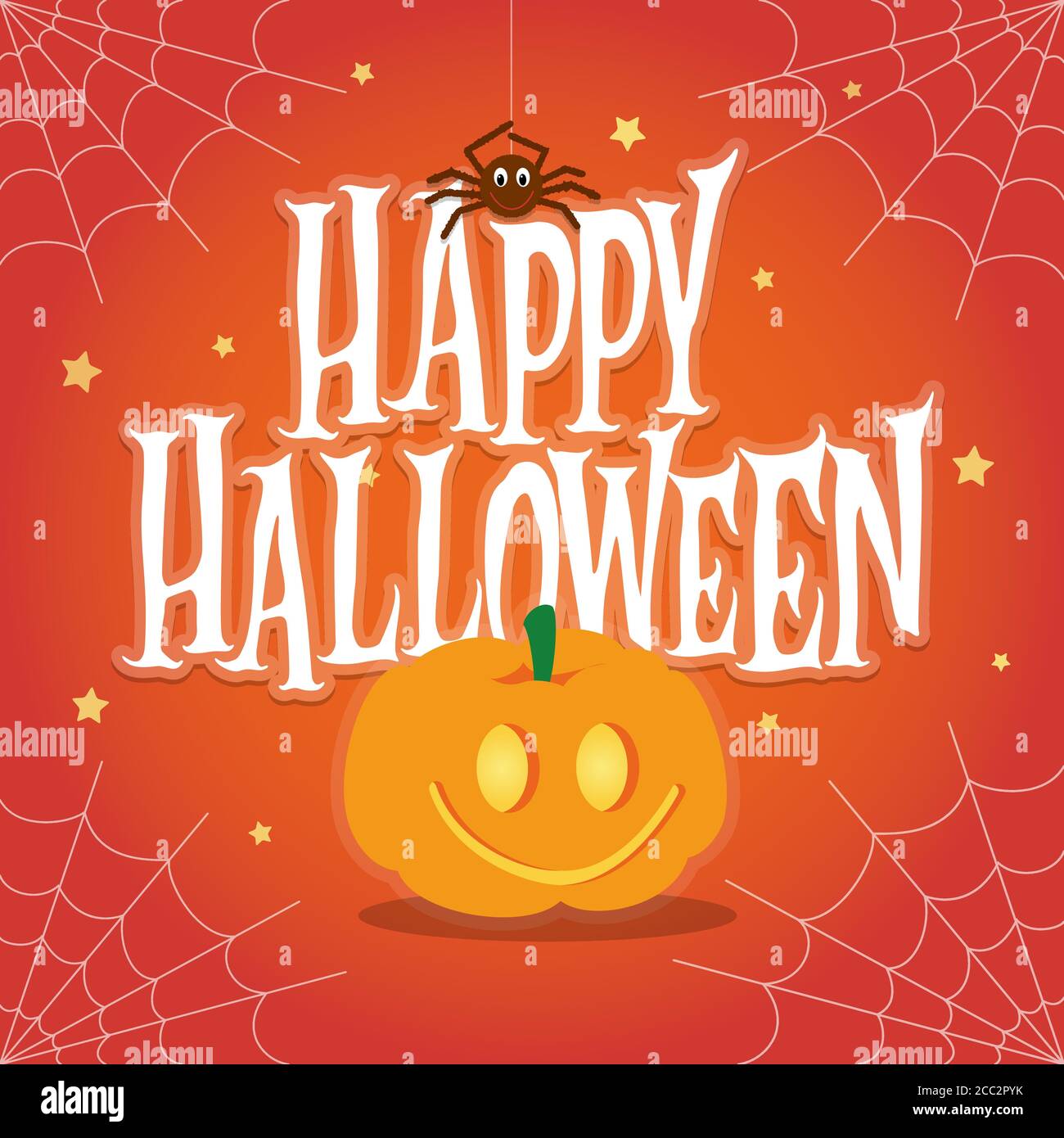 Happy Halloween Schriftzug Karte. Niedliche Vektorgrafik Stock Vektor