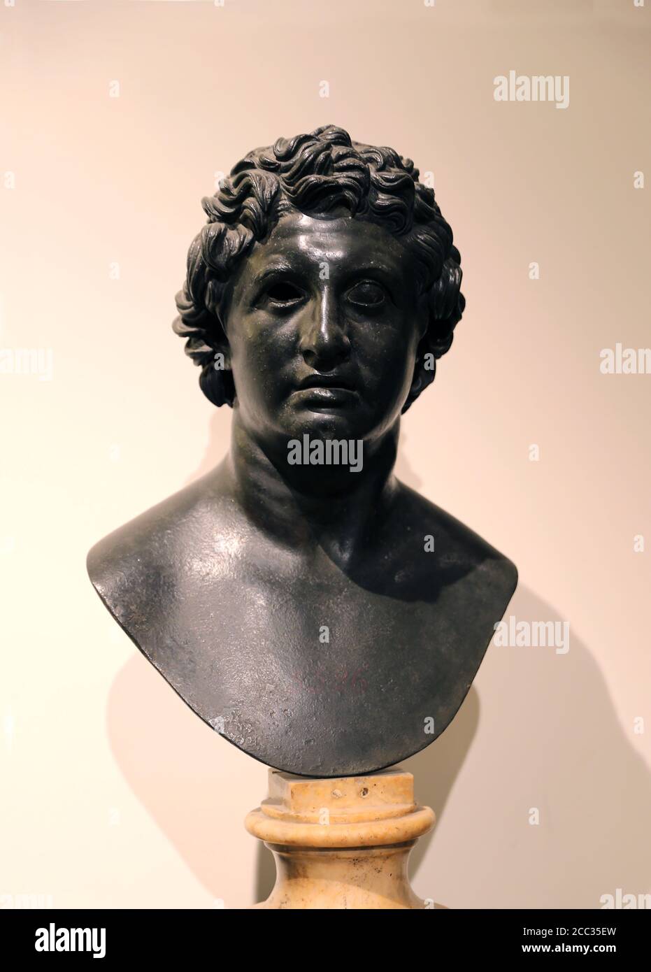 Nikomedes I. von Bithynien, König (278-255 v. Chr.) wissen, wie Ptolemäus Alexander. Bronzebust, 1. Jh. ANZEIGE Villa dei papiri, Ercolano. Neapel Museum. Stockfoto