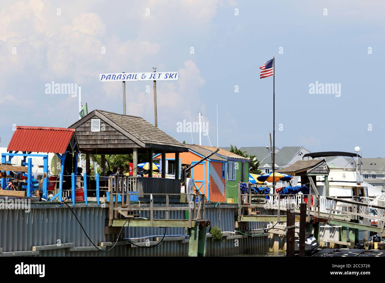 Ein Parasailing-Geschäft in Cape May, New Jersey, USA Stockfoto