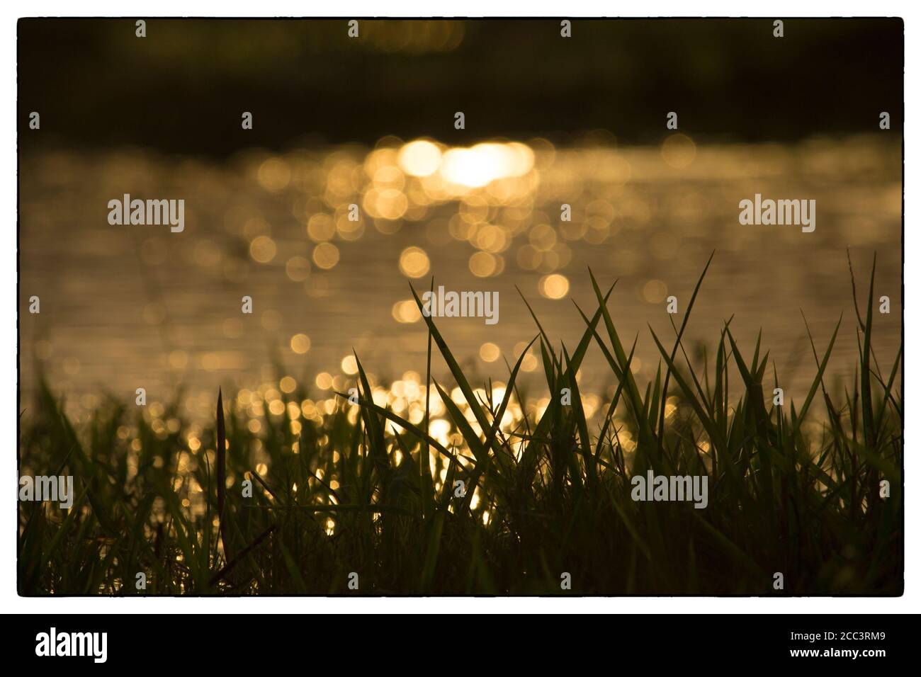 Copy Space Verwischen Sie tropischen Strand mit Bokeh Sonnenlicht Stockfoto