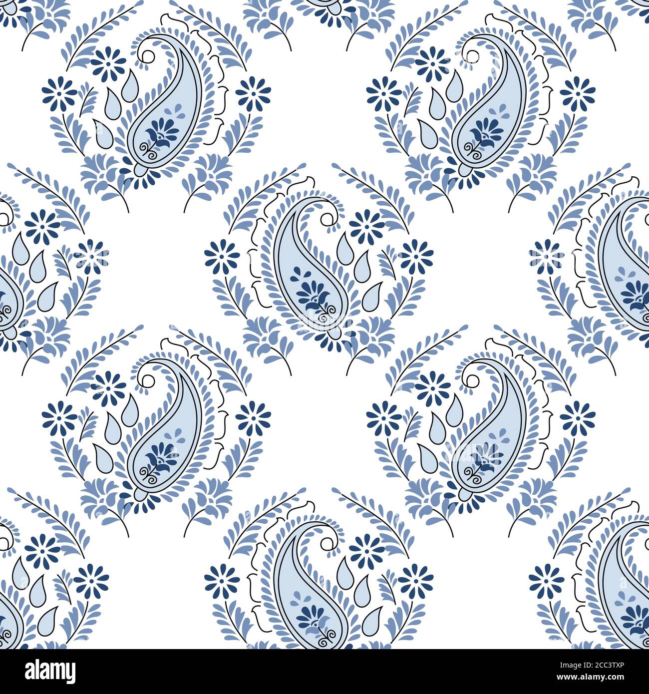 Nahtlose Paisley Blume Design Muster nicht weißen Hintergrund Stock Vektor
