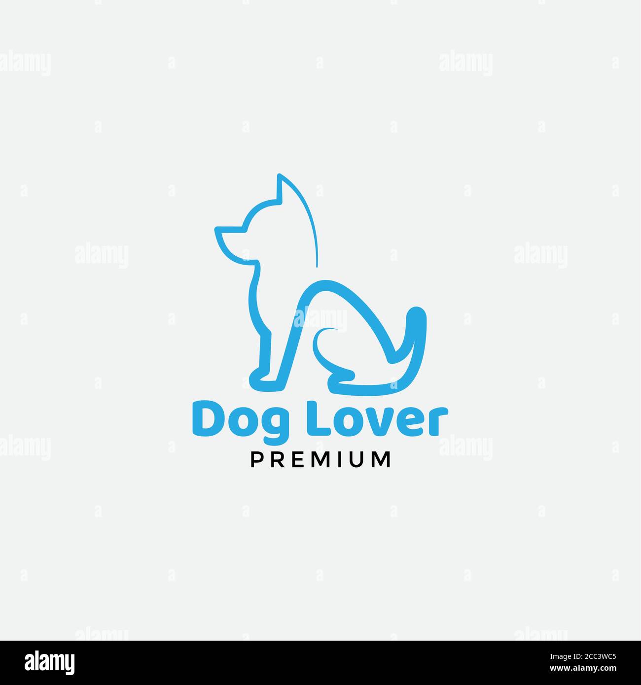 Russell Terrier Hundelinie modernes Logo-Design Stock Vektor