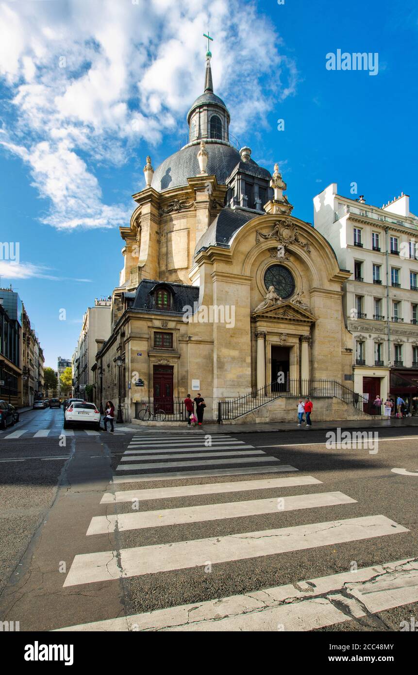 Der Marais-Tempel, manchmal auch als der Sainte-Marie-Tempel oder historisch als die Kirche Sainte-Marie de la Visitation bekannt, ist ein protestantischer chu Stockfoto