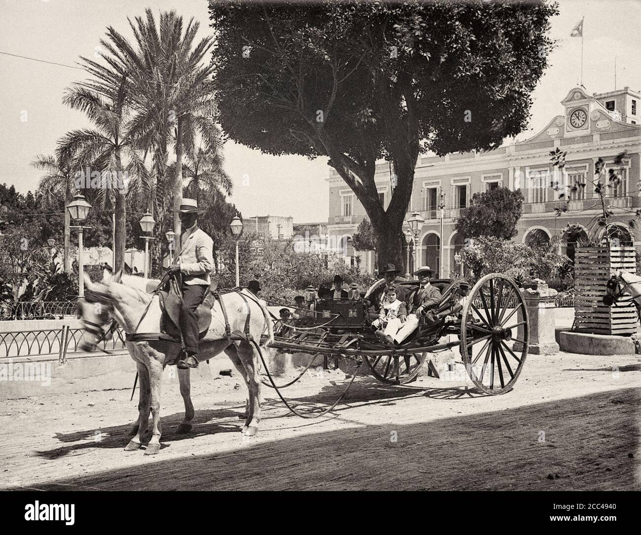 Das Alte Havanna. Ein Pferdekab. Kuba. 1904 Stockfoto