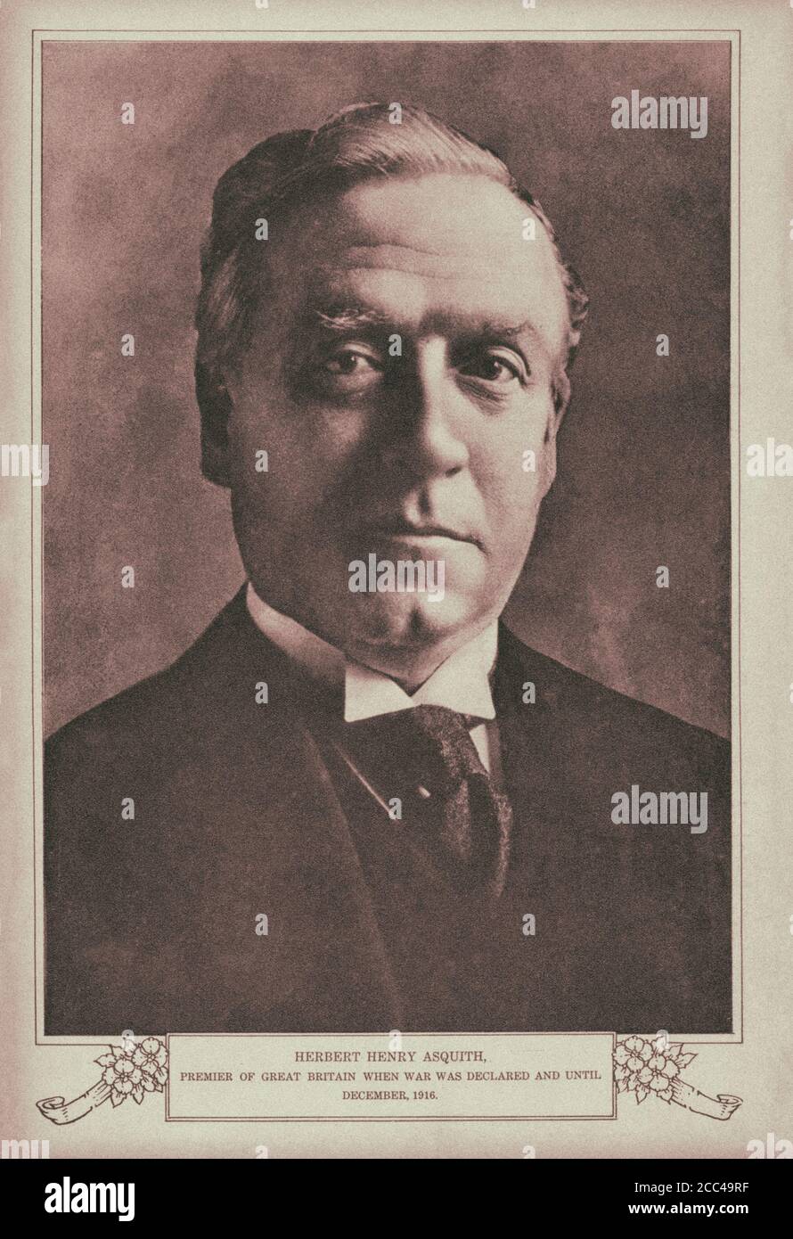 Herbert Henry Asquith, 1. Earl of Oxford and Asquith, (1852 – 1928), allgemein bekannt als H. H. Asquith, war ein britischer Staatsmann und liberaler Politiker Stockfoto