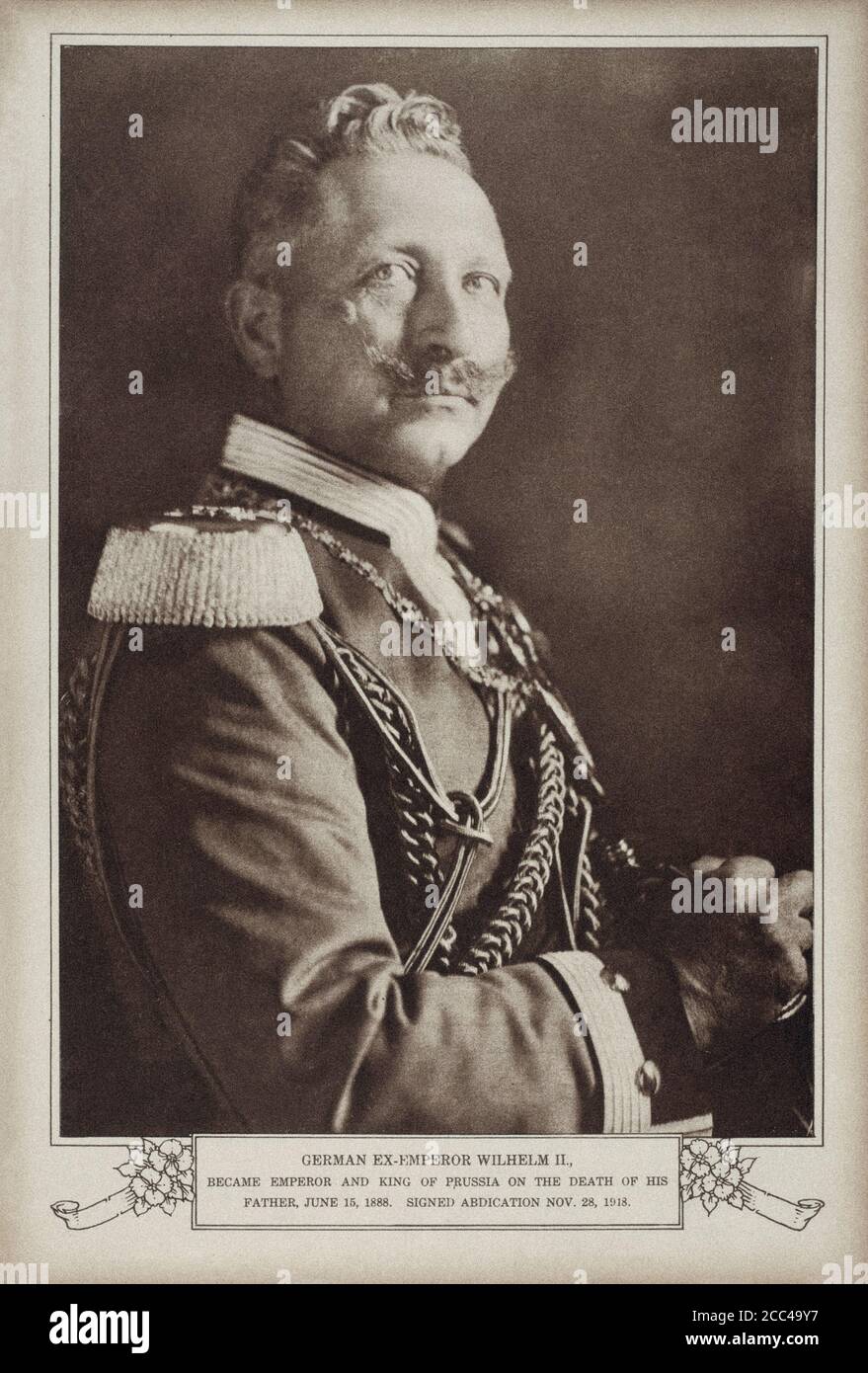 Wilhelm II. Oder Wilhelm II. (1859 - 4. Juni 1941) der letzte deutsche Kaiser (Kaiser) und König von Preßburg. Er regierte vom 15. Juni bis zu seiner Abdankung Stockfoto