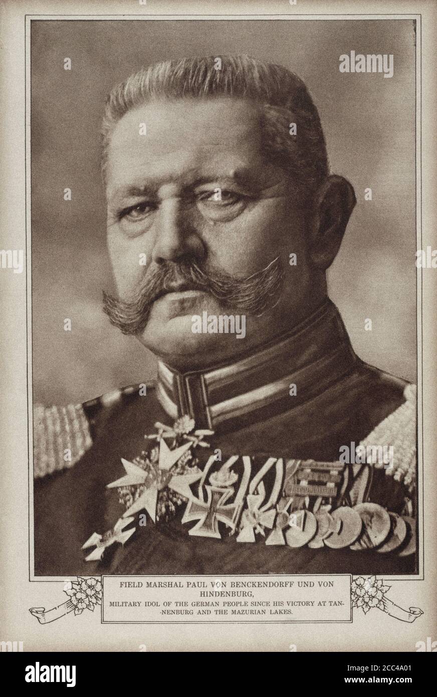 Paul von Hindenburg (* um das Jahr von 1848) war ein deutscher General und Staatsmann, der im ersten Weltkrieg das Kaiserliche Bundesheer befehligte und später Präsident wurde Stockfoto