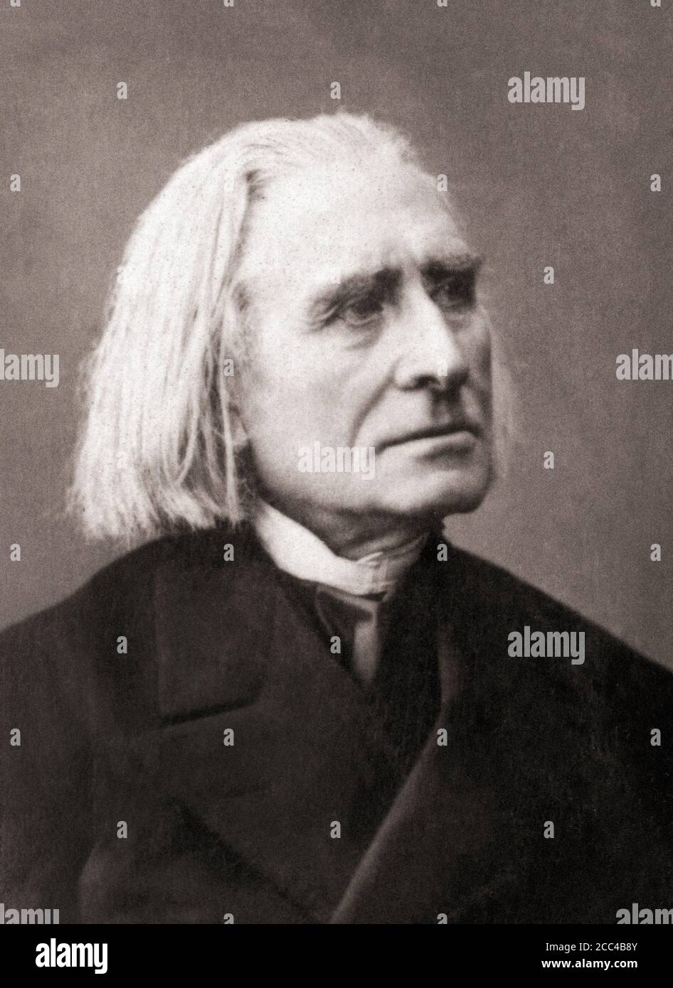 Franz Liszt ( Liszt Ferenc, 1811 – 1886) war ein ungarischer Komponist, virtuoser Pianist, Dirigent, Musiklehrer, Arrangeur und Organist der Romantik Stockfoto