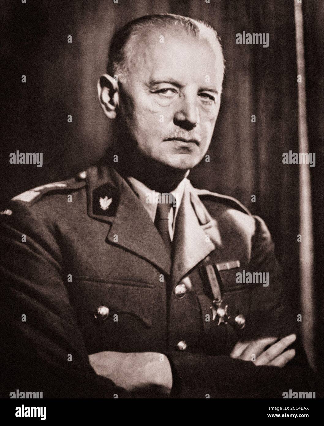 Der Chef der polnischen Exilregierung ist Oberst General (General of Armor) Władysław Sikorski (1881-1943). 1942. Leitete die polnische Regierung in Stockfoto