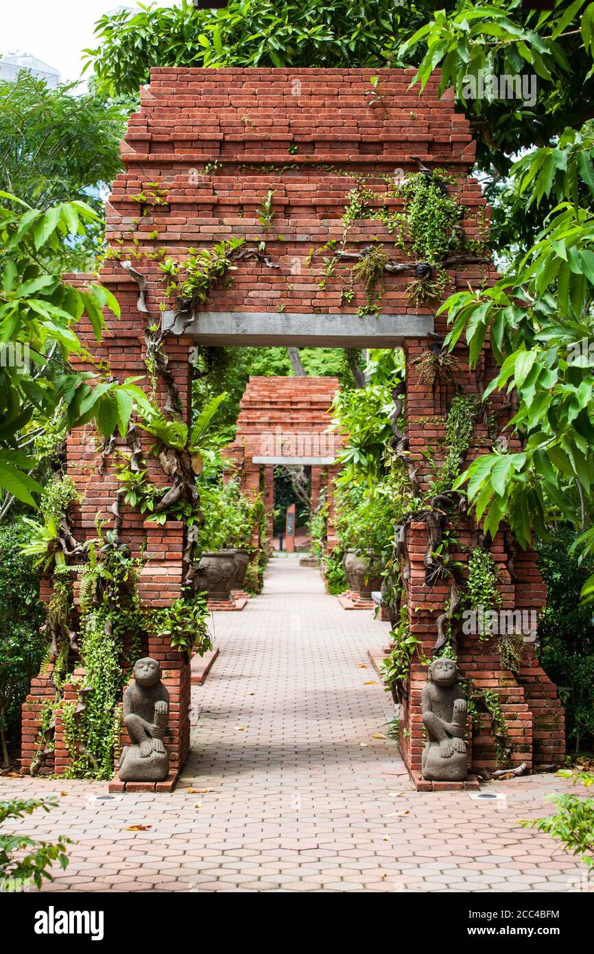 Erkunden Sie den Sang Nila Utama Garden im Fort Canning Park, Singapur Stockfoto