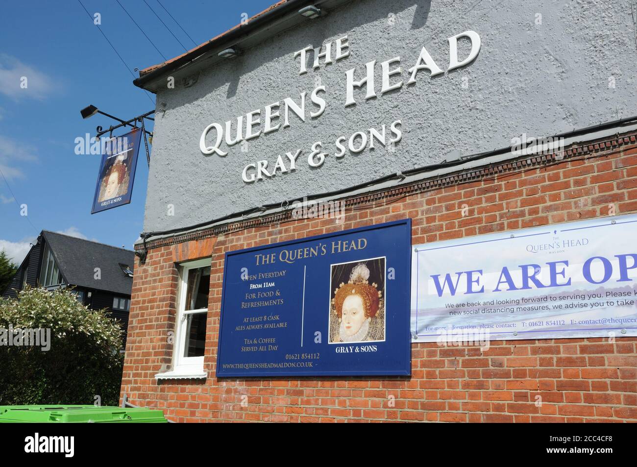 Das Queen's Head Inn, Maldon, Essex. The Queen's Head ist ein öffentliches Haus am Kai. Stockfoto