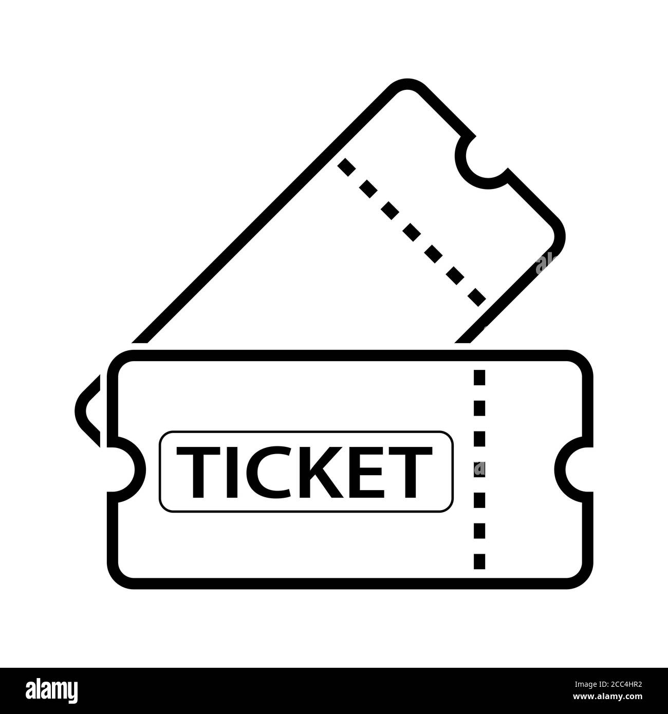 Illustration von schwarzen und weißen Tickets Stockfoto