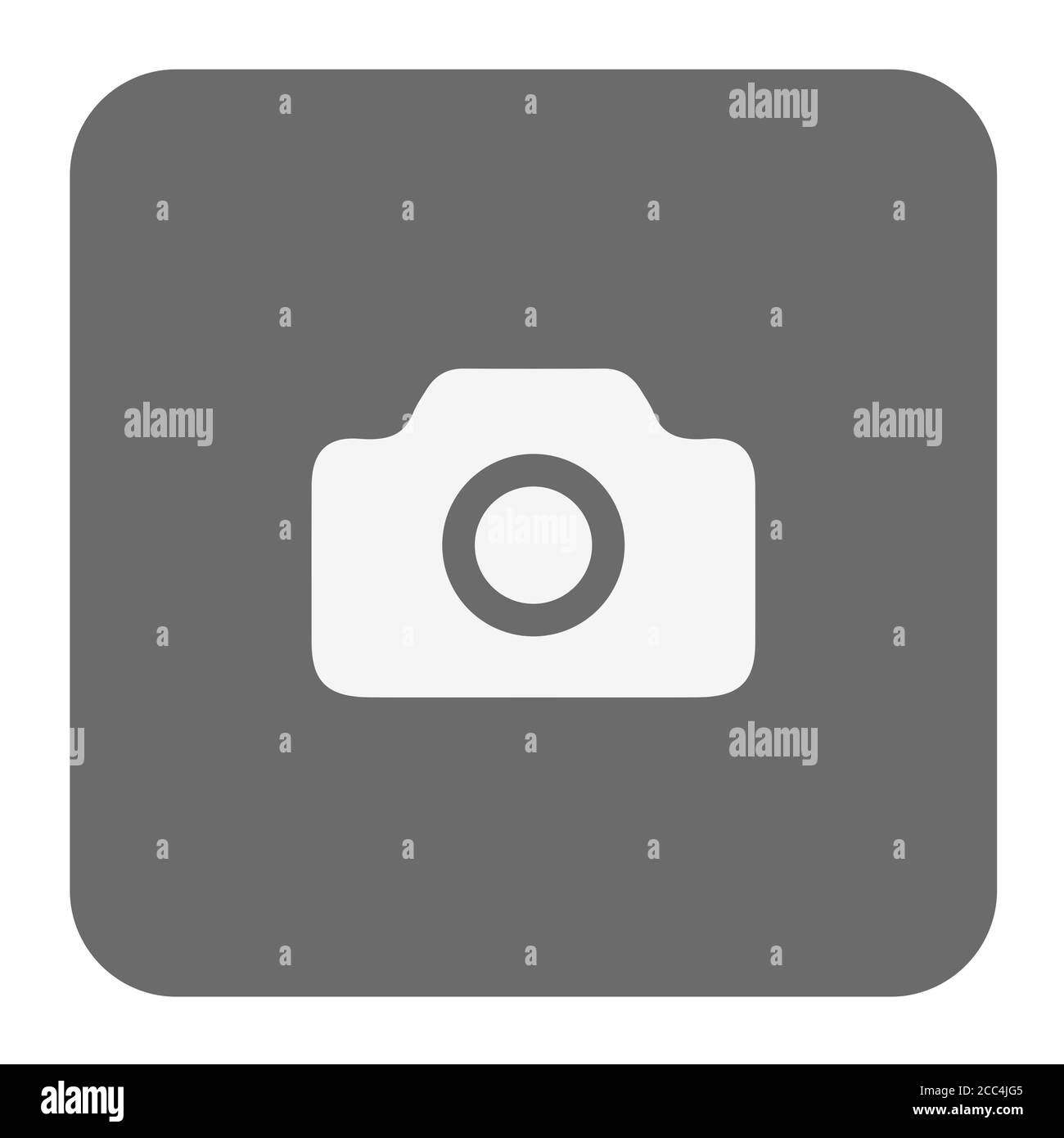 Abbildung eines Kamerasymbols auf weißem Hintergrund Stockfoto