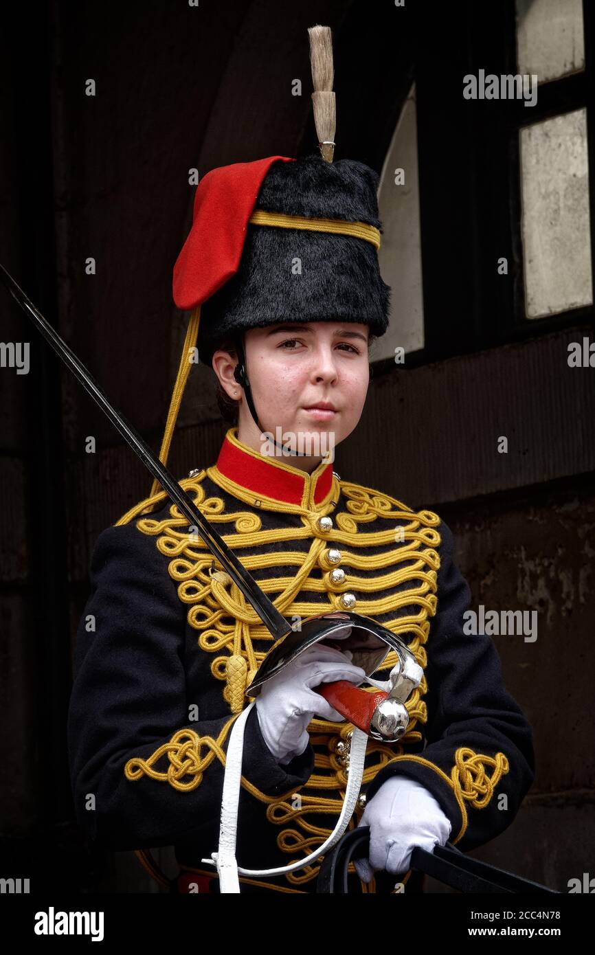 Soldaten der Königstruppe, Royal Horse Artillery (KTRHA) Stockfoto