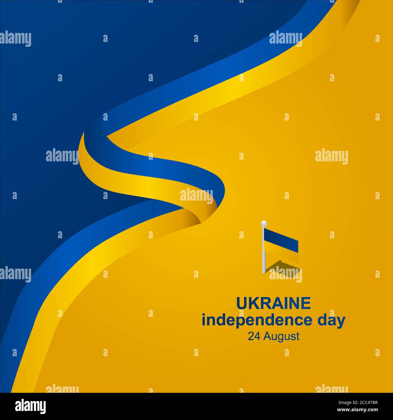 ukraine Unabhängigkeitstag Vektor-Illustration, um die Ukraine wichtigen Tag am 24. August begrüßen, zusätzliche Größe gehören Schicht für Schicht Stock Vektor