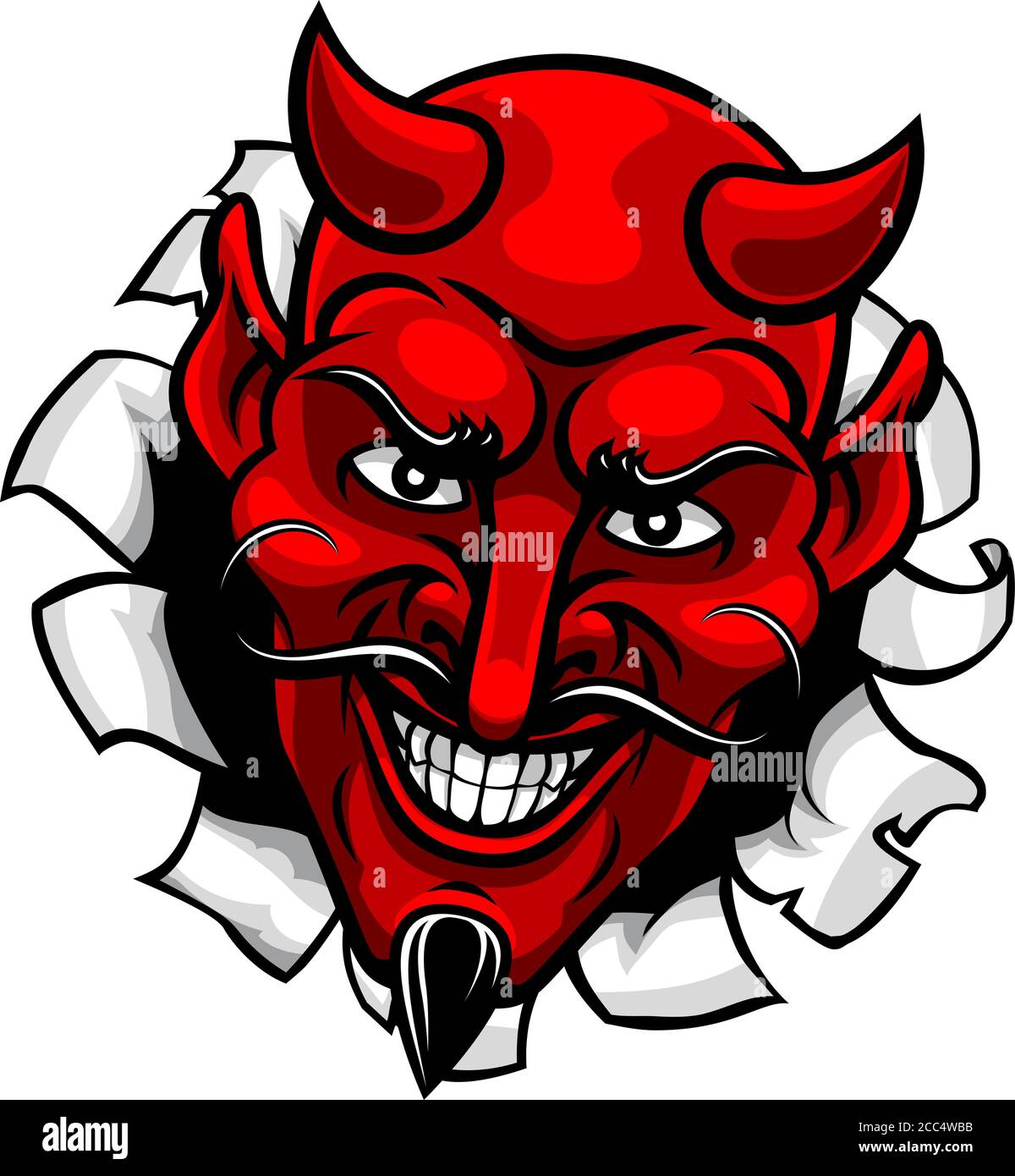 Teufel Satan Böse Maskottchen Cartoon Gesicht Stock Vektor