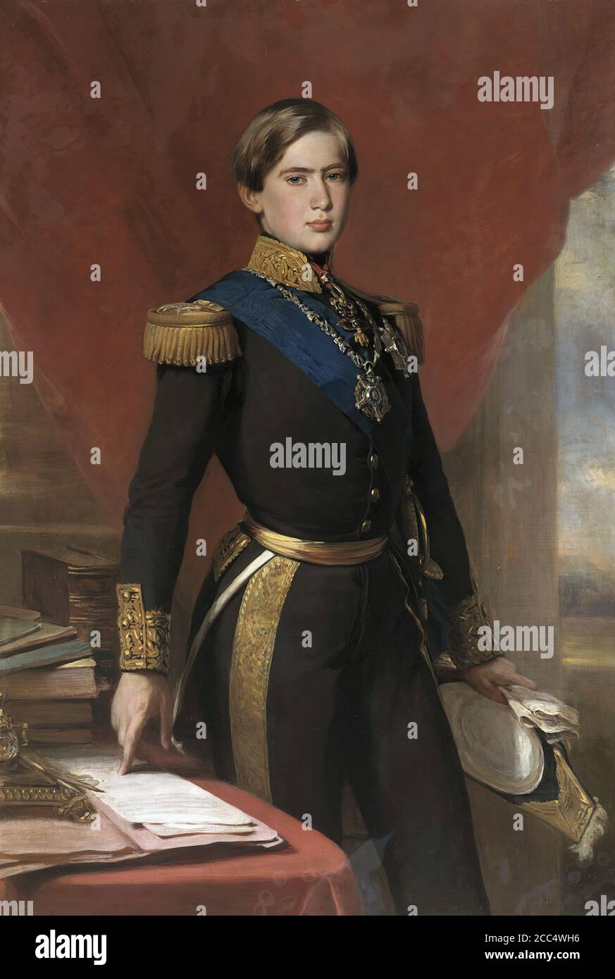 Winterhalter Franz Xavier - Pedro V König von Portugal - Deutsche Schule - 19. Jahrhundert Stockfoto