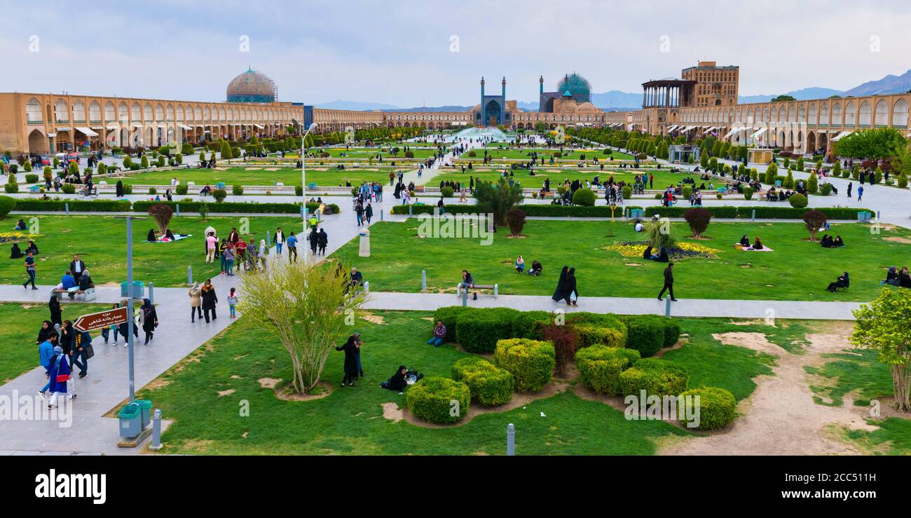 Blick über Maydam-e Iman Square, Esfahan, Iran Stockfoto