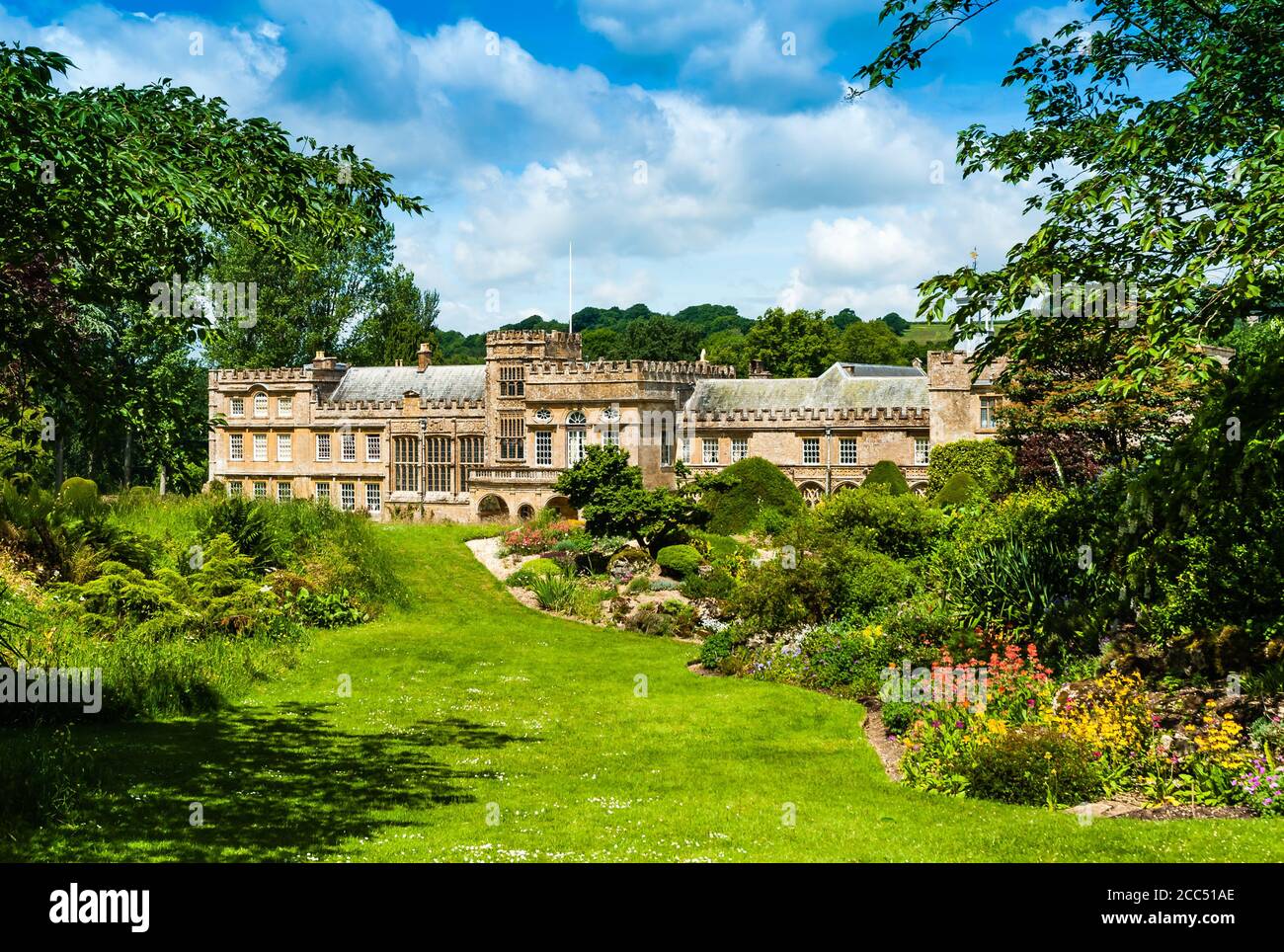 Forde Abbey Gardens in Dorset an einem Sommertag. Stockfoto