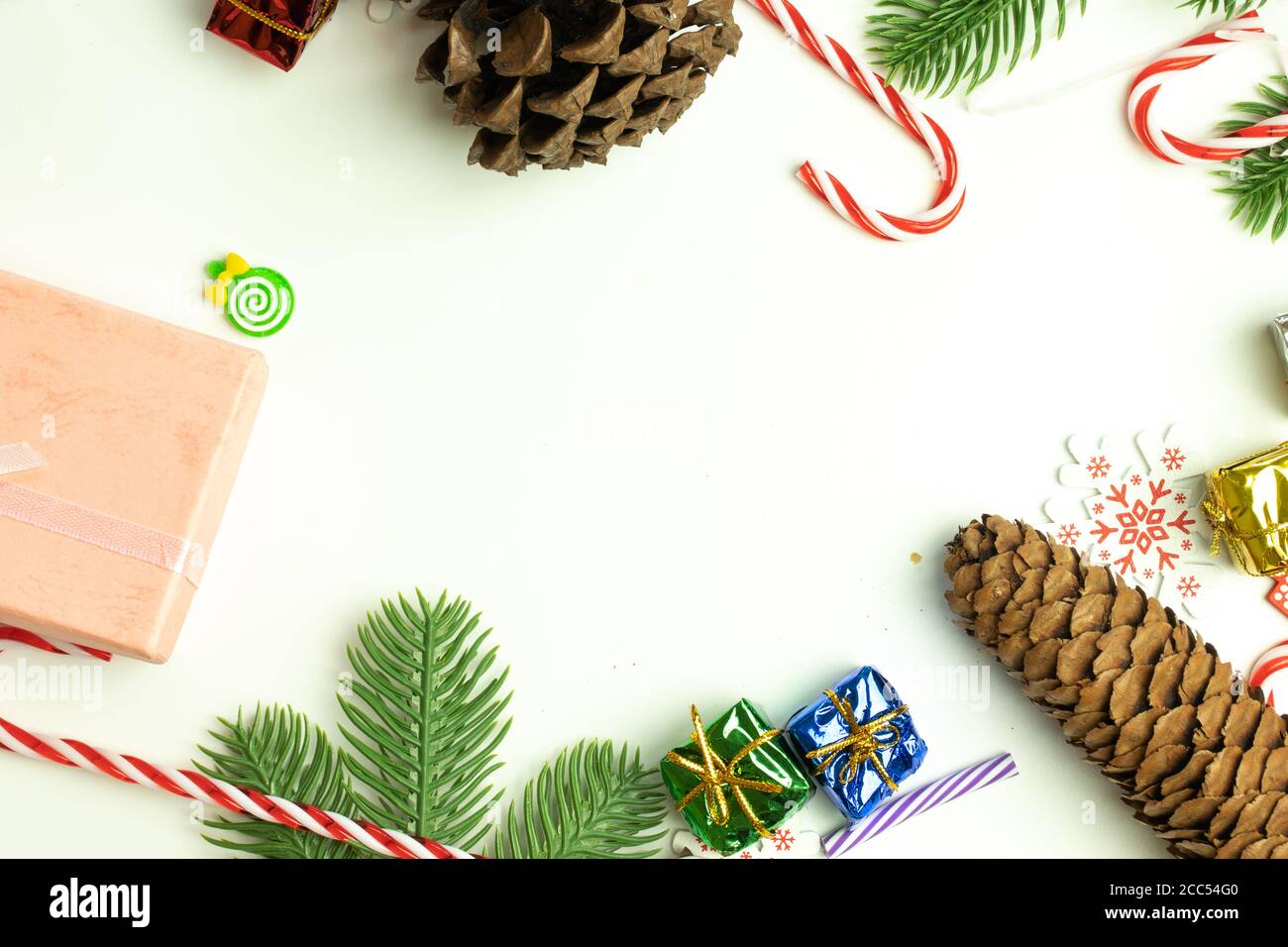 Neujahr, Weihnachten Feiertage Design Vorlage Hintergrund. Speicherplatzmockup kopieren Stockfoto