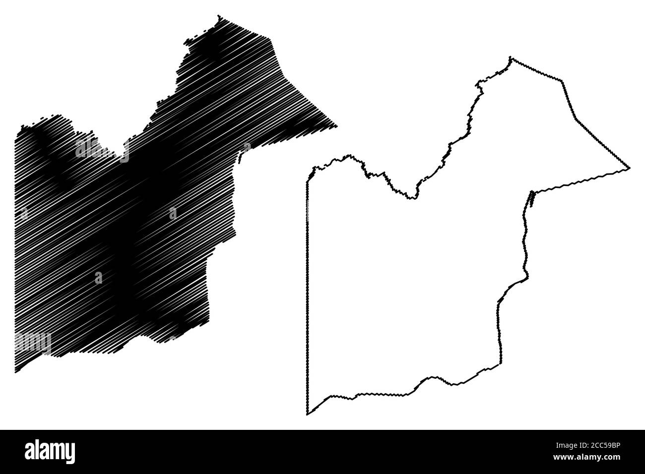Orange Walk District (Belize, Districts of Belize) Karte Vektorgrafik, Skizze Orange Walk Karte Stock Vektor