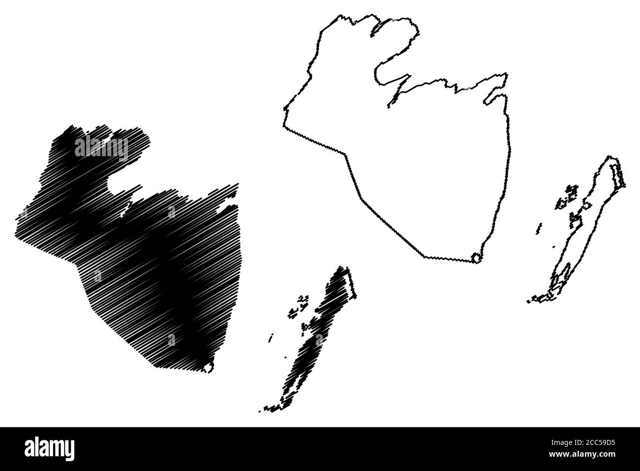 Corozal District (Belize, Districts of Belize) Karte Vektorgrafik, Skizze Corozal Karte Stock Vektor