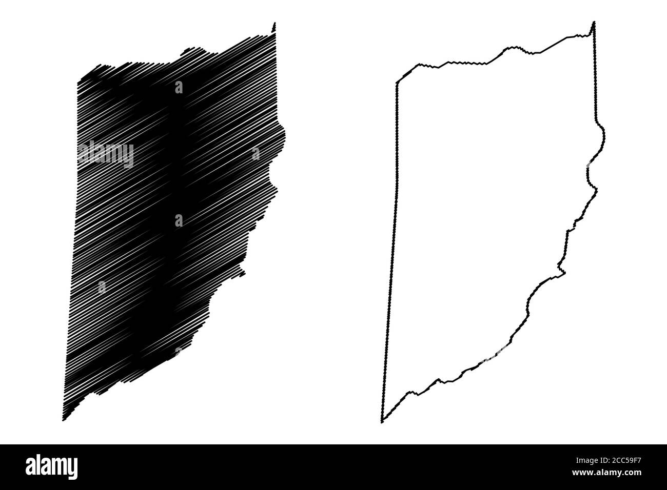 Cayo District (Belize, Districts of Belize) Karte Vektor Illustration, scribble Skizze Cayo Karte Stock Vektor