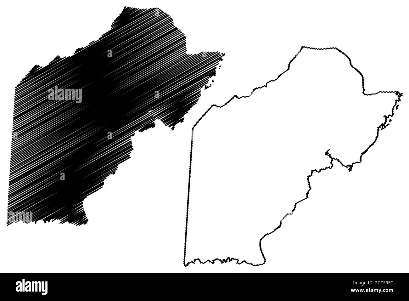 Toledo District (Belize, Districts of Belize) Karte Vektorgrafik, Skizze Toledo Karte Stock Vektor