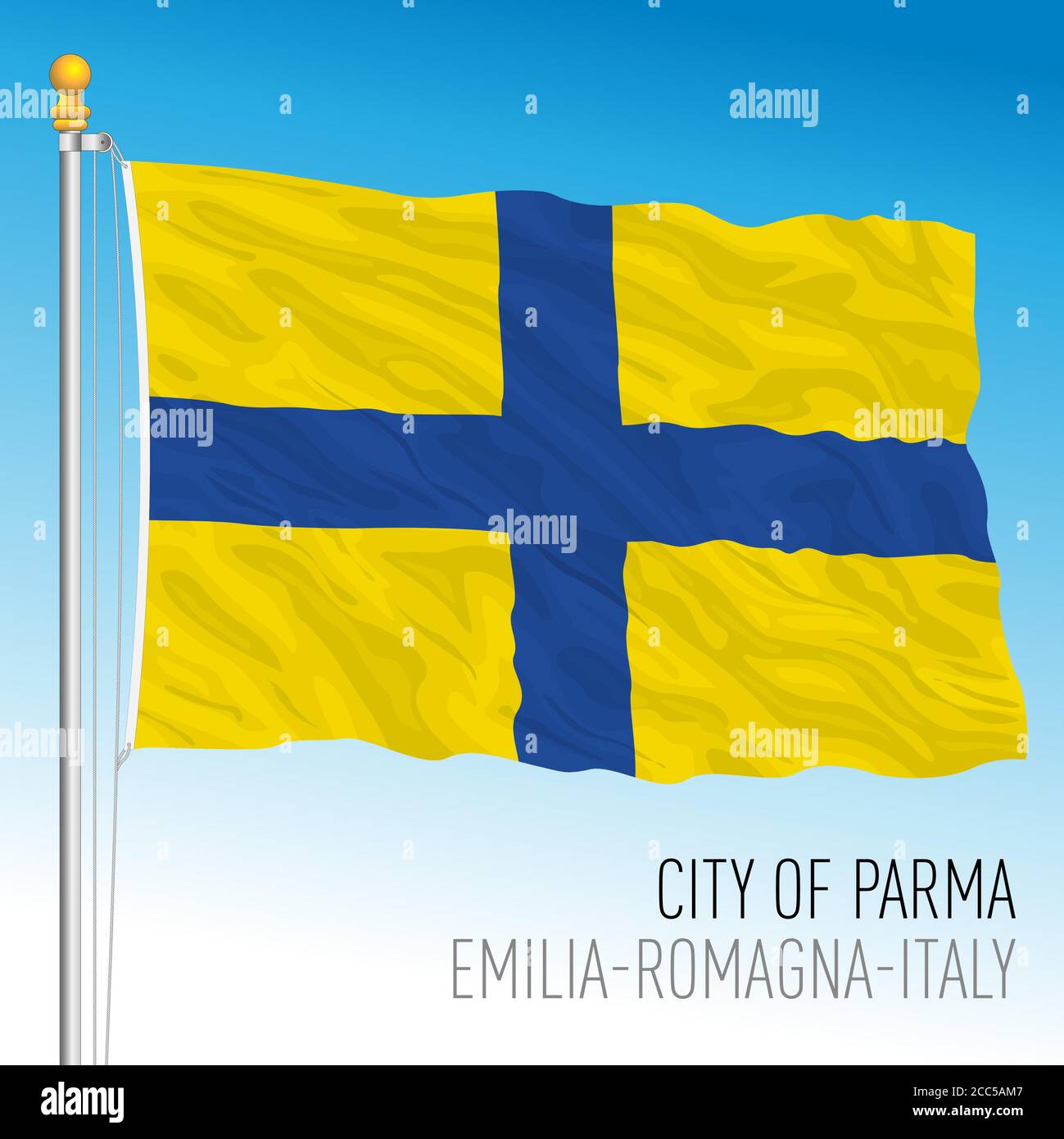 Parma, Flagge der Stadt und der Gemeinde, Emilia Romagna, Italien, Vektorgrafik Stock Vektor