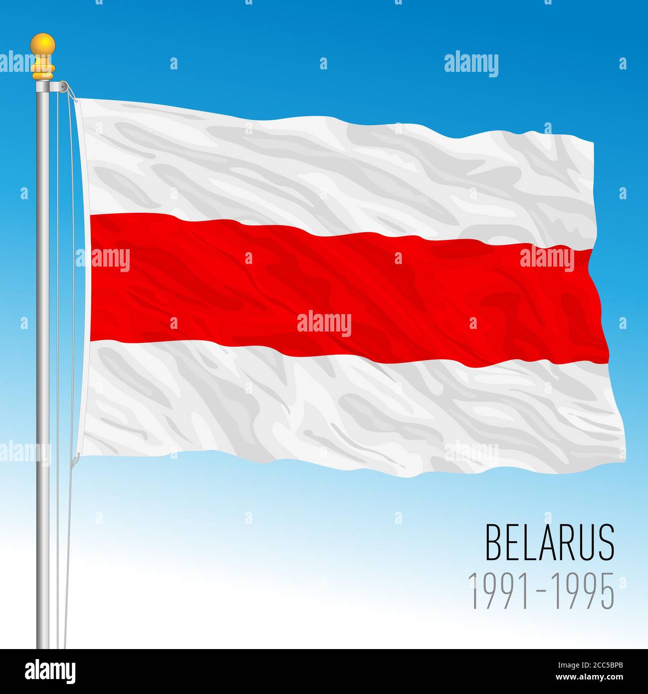 Belarus historische Flagge, europäisches Land, 1991-1995, Vektorgrafik Stock Vektor