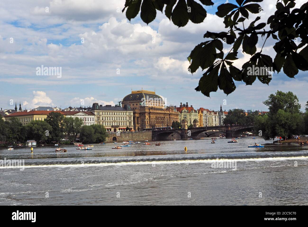 Blick auf Prag und Moldau von Kampal, Prag, Tschechische Republik Stockfoto