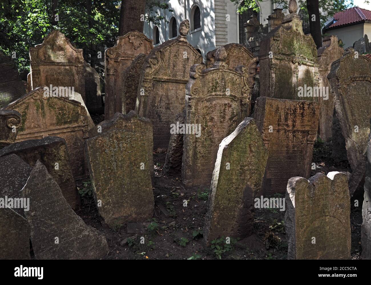 Alte jüdische Friedhof in der Altstadt, Prag, Tschechische Republik Stockfoto