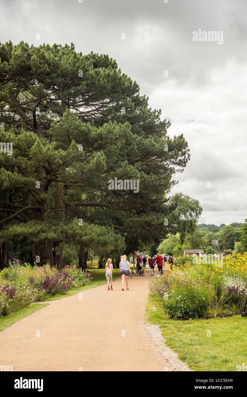 Menschen, die an einem sonnigen Tag auf dem englischen Land Staffordshire England spazieren gehen. Stockfoto