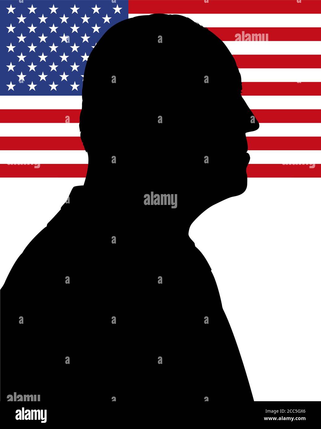 Joe Biden Silhouette Illustration mit US-Flagge, Vektorbild Stock Vektor