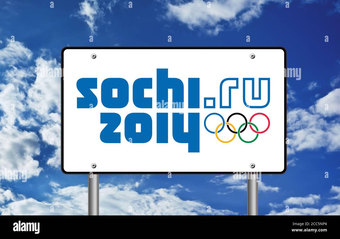 Sotschi-Logo Symbol Zeichen, Olympischen Winterspiele 2014, Russland Stockfoto