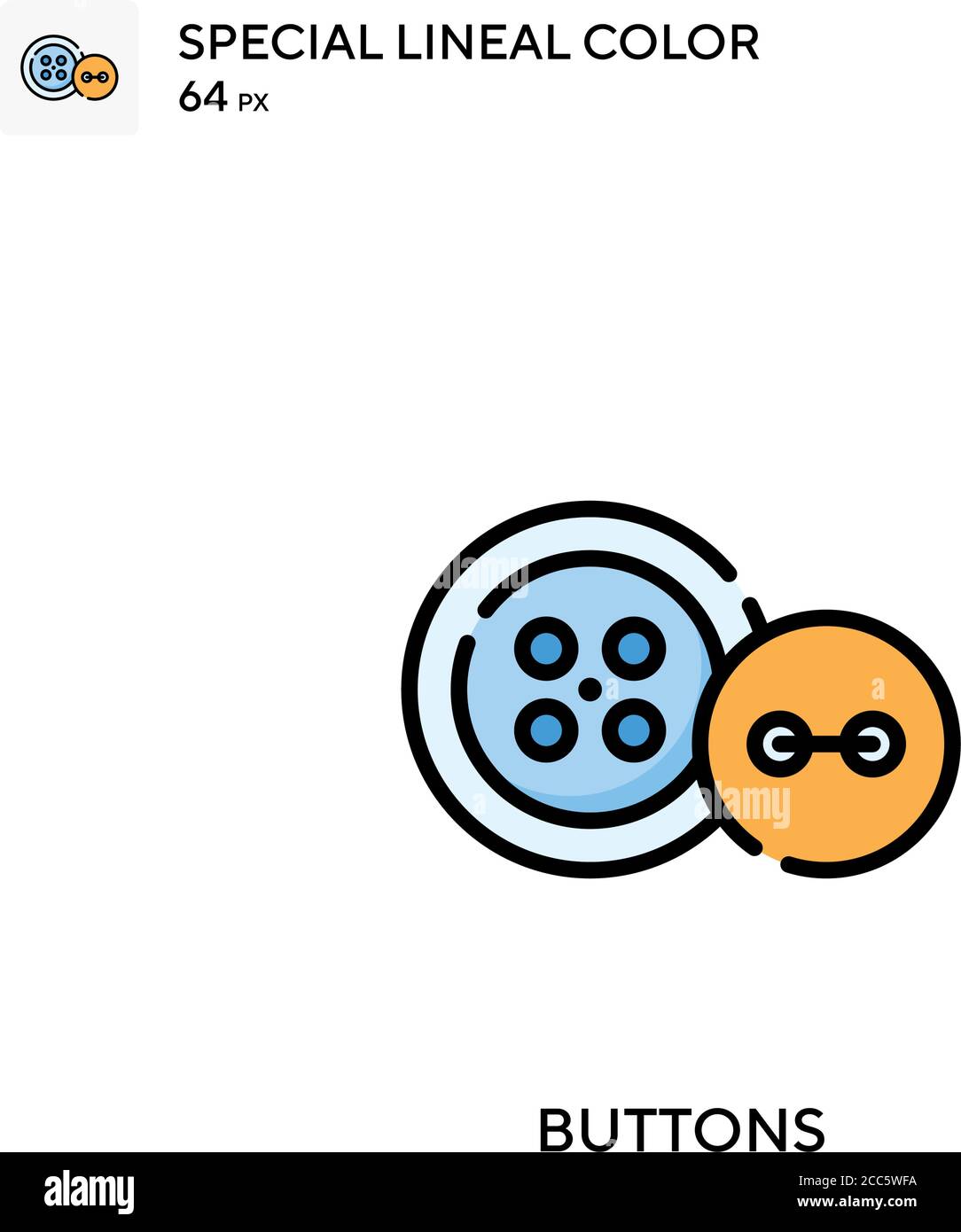 Schaltflächen soecial lineal Farbe Vektor-Symbol. Illustration Symbol Design Vorlage für Web mobile UI-Element. Stock Vektor