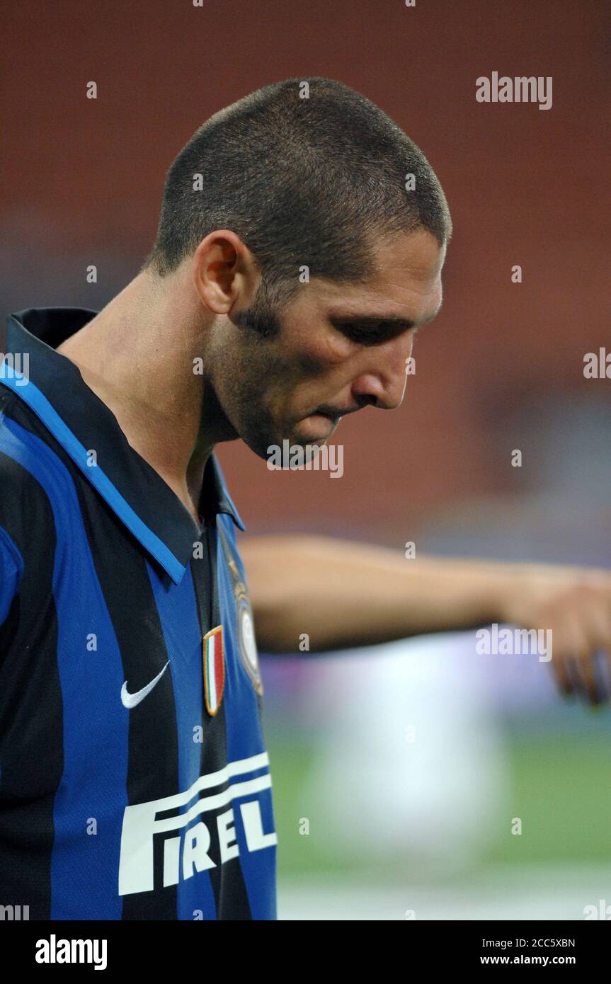 Mailand Italien, 19. August 2007, 'G.MEAZZA' Stadion, Fußball-Super-Cup Trophy 2007, FC Inter - AS Roma : Marco Materazzi während des Spiels Stockfoto