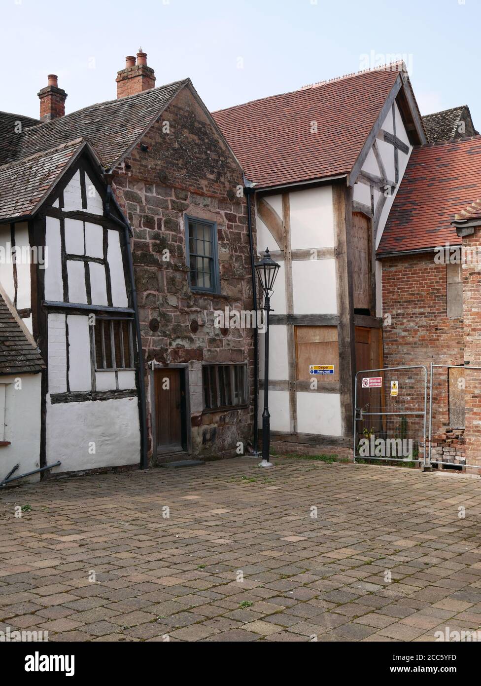 Restaurierung des historischen denkmalgeschützten Gebäudes 31 High Street Droitwich Stockfoto