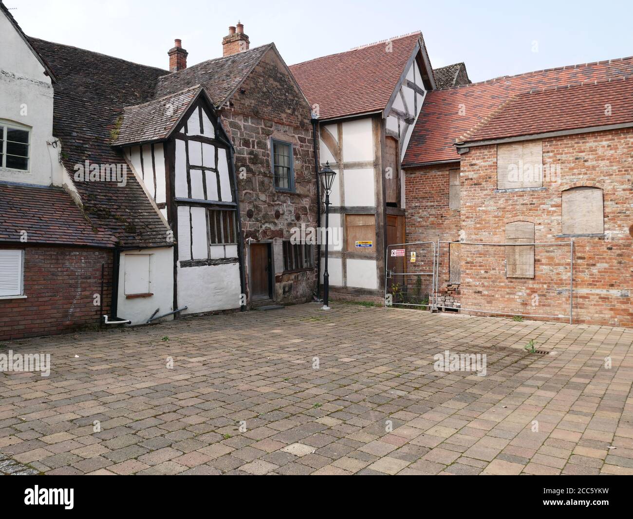 Restaurierung des historischen denkmalgeschützten Gebäudes 31 High Street Droitwich Stockfoto